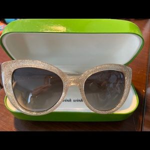 Kate Spade gold glitter Labrenda cateye sunglasses